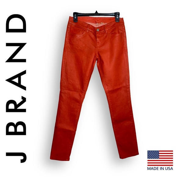 J Brand Sample Coated Red Super Skinny Jeans 29” - Picture 5 of 11